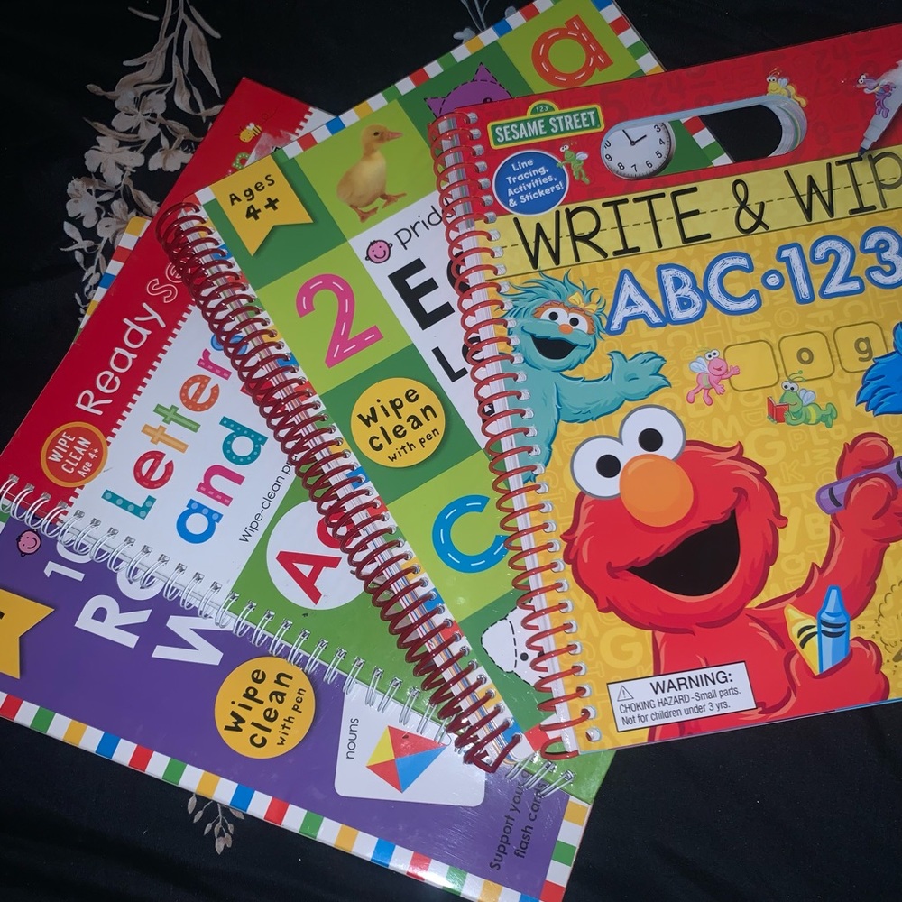 4 children dry erase learning workbooks